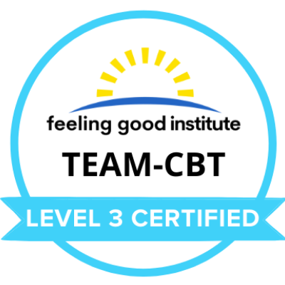 TEAM-CBT Level 3 certification badge indicating advanced training in cognitive behavioral therapy